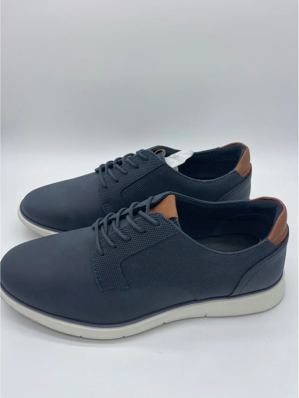 Alfani Men's Navy Blue Casual Sneakers with Brown Accent Size 8